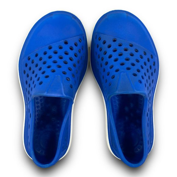 Toms Romper Perforated Sneakers 10010624 Low Top Slip On Blue White Toddler 7 - Picture 7 of 10